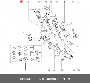 Датчик, давление подачи топлива 7701068401 RENAULT