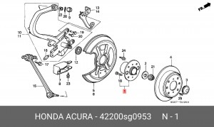 Комплект подшипника ступицы колеса 42200SG0953 HONDA