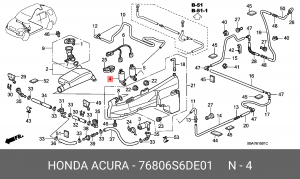 Электронасос стеклоомывателя 76806S6DE01 HONDA