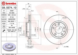 Тормозной диск 09.5574.10 BREMBO