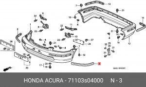 Облицовка / защитная накладка, буфер 71103S04000 HONDA
