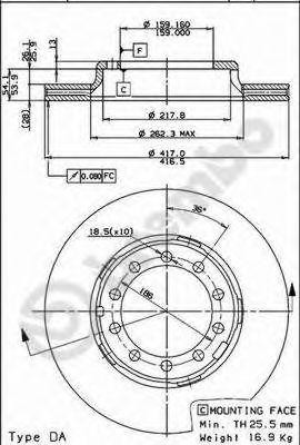 Тормозной диск 09.5351.10 BREMBO