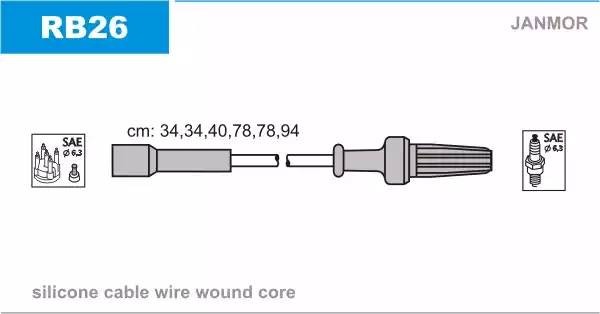 Ккомплект проводов зажигания RB26 JANMOR