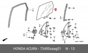 Стекло двери 73400SAAG01 HONDA