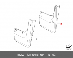 Брызговики (комплект) 82 16 0 151 584 BMW