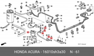 Топливный фильтр 16010SH3A30 HONDA