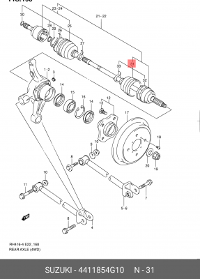 Комплект пылника, приводной вал 44118-54G10 SUZUKI