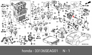 Датчик угла наклона фар 33136SEAG01 HONDA