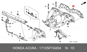 Прокладка, впускной коллектор 17105P7A004 HONDA