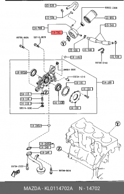Прокладка маслоохладителя KL0114702A MAZDA