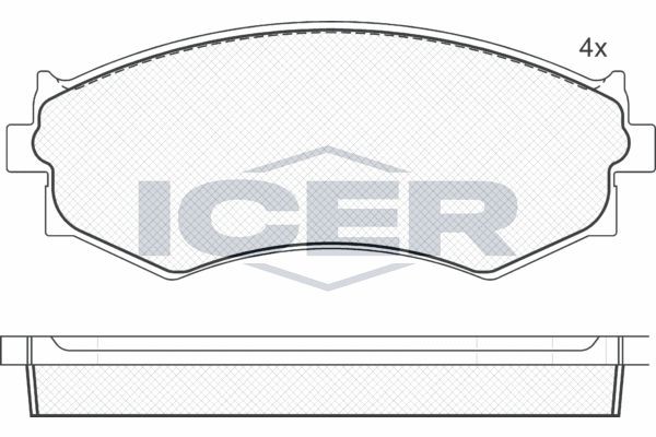 Комплект тормозных колодок, диско 180985 ICER