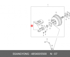 Главный тормозной цилиндр 4854005500 SSANG YONG