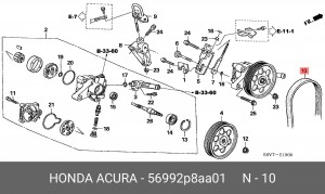 Поликлиновой ремень 56992-P8A-A01 HONDA