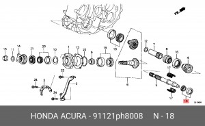 Подшипник ступицы колеса 91121PH8008 HONDA