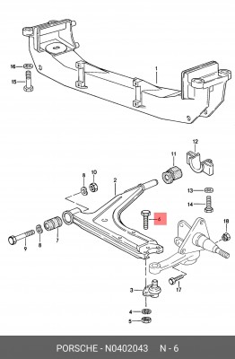 Болт N 040 204 3 PORSCHE