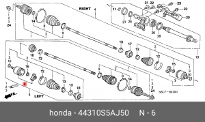 ШРУС 44310-S5A-J50 HONDA