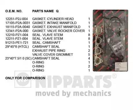 Комплект прокладок, головка цилиндра J1244073 H B JAKOPARTS NIPPARTS