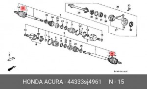 Пыльник ШРУСа 44333-SJ4-961 HONDA