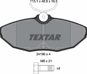 Комплект тормозных колодок, диско 2419001 TEXTAR