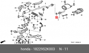 Уплотнительное кольцо, выпускной тр 18229S2K003 HONDA
