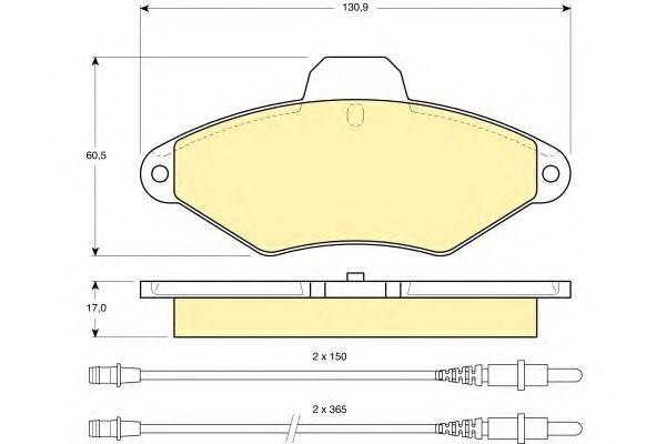 Комплект тормозных колодок, диско 6111013 GIRLING