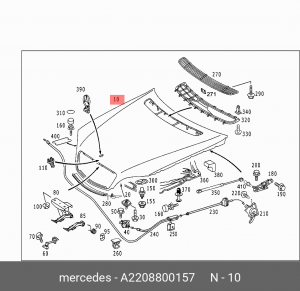 Капот A2208800157 MERCEDES BENZ