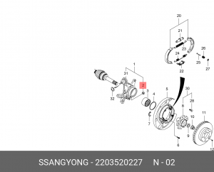 Сайлентблок 2203520227 SSANG YONG