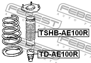 Отбойник амортизатора подвески TD-AE100R FEBEST