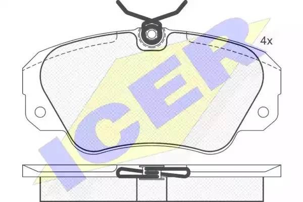 Комплект тормозных колодок, диско 180989 ICER