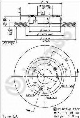 Тормозной диск 09.8609.10 BREMBO