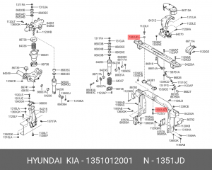 Стопорное кольцо, глушитель 1351012001 HYUNDAI KIA