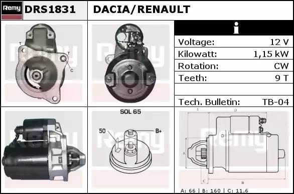 Стартер DRS1831 DELCO REMY