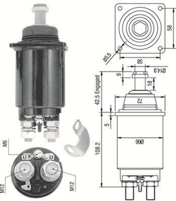 Тяговое реле, стартер AME0312 MAGNETI MARELLI