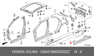 Панель порога 04641SMGE00ZZ HONDA