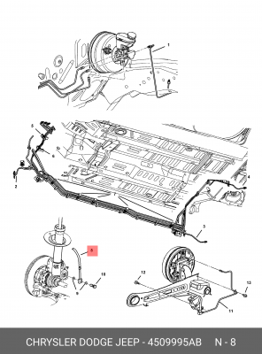 Тормозной шланг 4509 995AB CHRYSLER