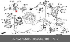 Подвеска, двигатель 50820-S87-A81 HONDA