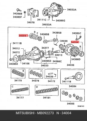 Подшипник дифференциала MB092273 MITSUBISHI
