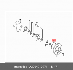 Болт - шпилька крепления колеса A 309 401 02 71 MERCEDES BENZ