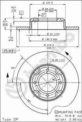 Тормозной диск 08343710 BREMBO