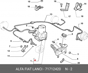 Ремкомплект, гидравлический агрегат 71712420 ALFA FIAT LANCIA
