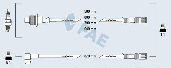 Ккомплект проводов зажигания 85160 FAE