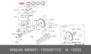 Кольца поршневые 1203301T10 NISSAN