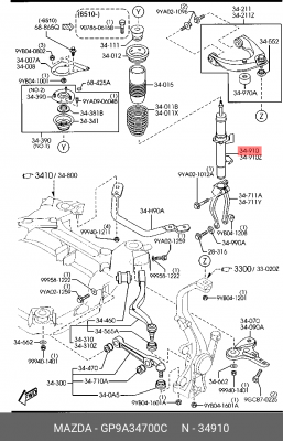 Амортизатор подвески GP9A34700C MAZDA