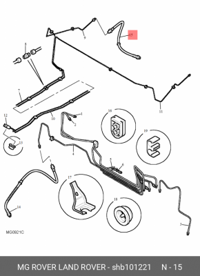 Тормозной шланг SHB101221 MG ROVER LAND ROVER