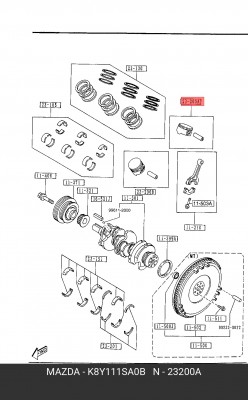 Поршень ДВС K8Y1-11-SA0B MAZDA