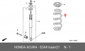Пружина подвески 52441SAAN21 HONDA