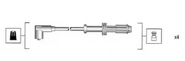 Ккомплект проводов зажигания 941085130565 MAGNETI MARELLI