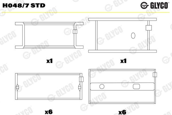 Подшипник коленвала H0487STD GLYCO