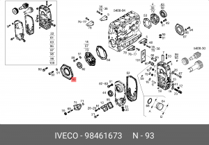 Уплотняющее кольцо, коленчатый вал 98461673 IVECO