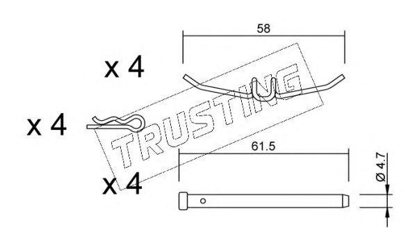 Комплектующие, колодки дискового тормоза KIT082 TRUSTING